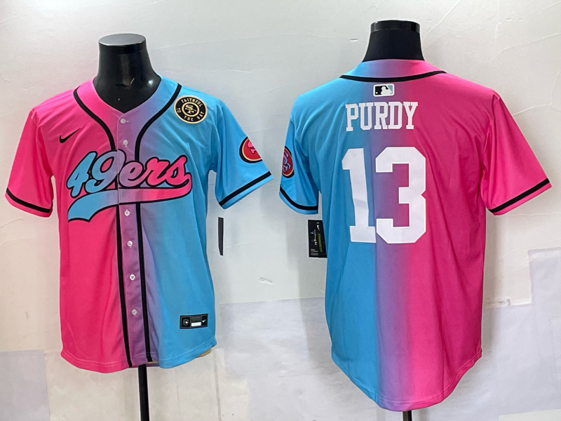 Men San Francisco 49ers #13 Purdy Blue pink Nike Limited NFL 2025 Jersey 001->oakland raiders->NFL Jersey